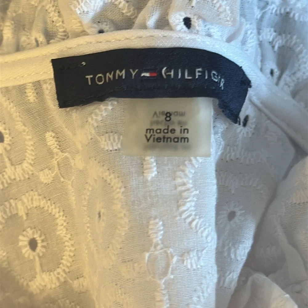 TOMMY HILFIGER cotton eyelet tiered dress